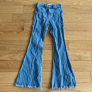 Pinstripe bootcut jeans